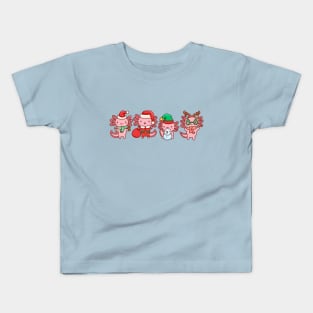 Axolotl celebrating Christmas Kids T-Shirt